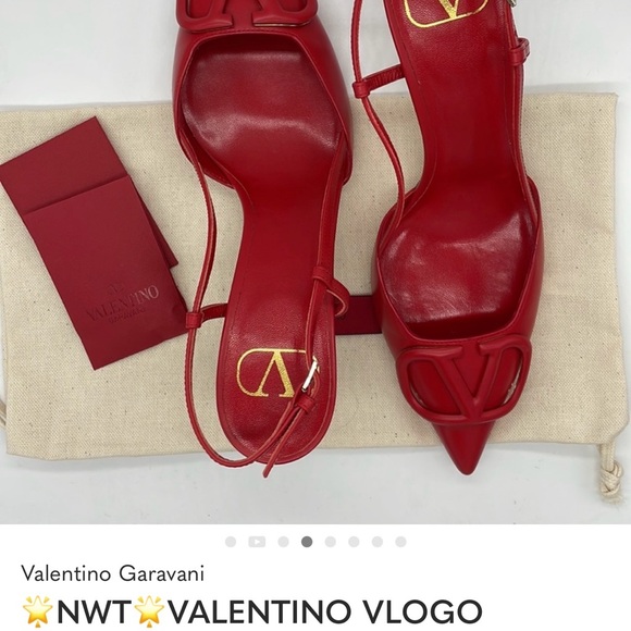 🌟NWT🌟VALENTINO VLOGO SIGNATURE PATENT LEATHER SLINGBACK PUMP - Picture 2 of 4